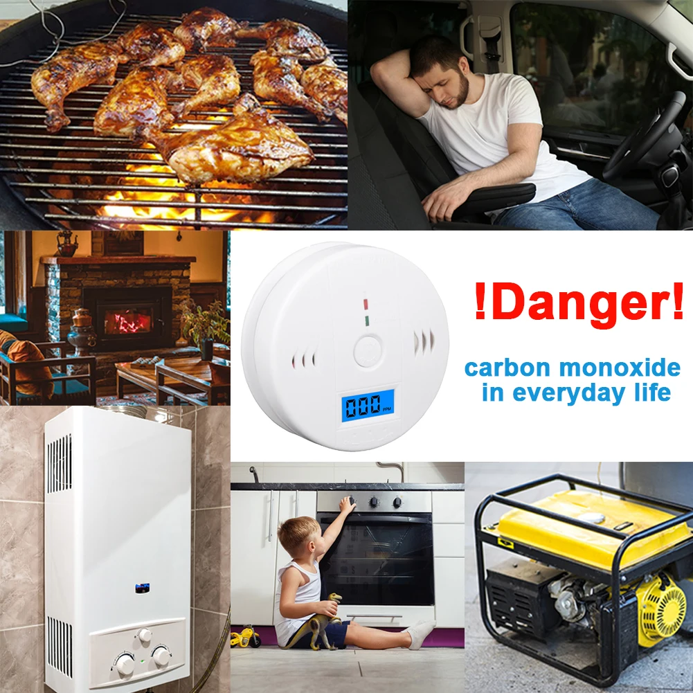 Carbon Monoxide Detector ACJ High Sensitive for Home Wireless Alarm LCD Indicator