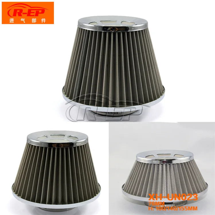 Automotive Air Filter 76MM Stainless Steel Net Mushroom Head High Flow Air