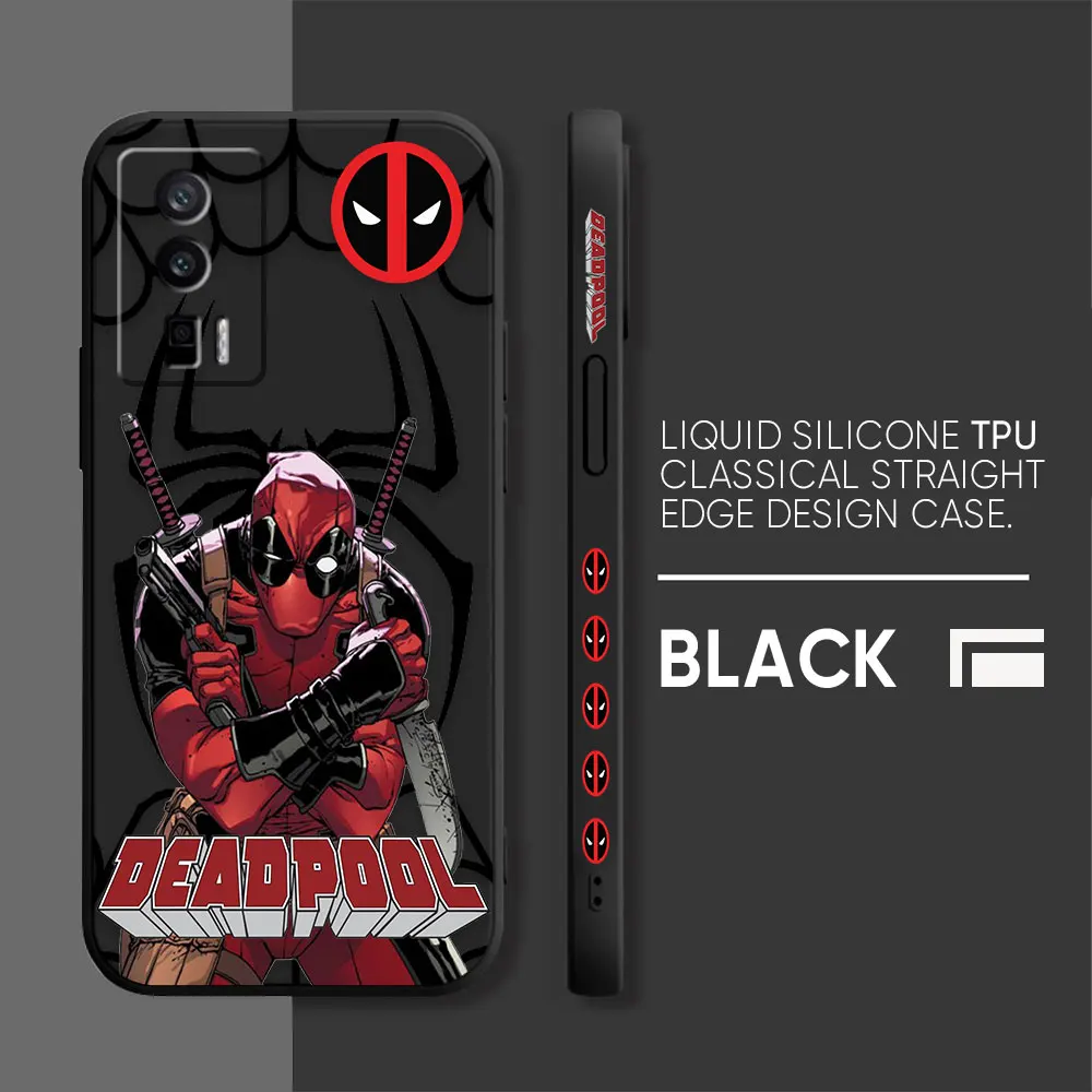 thumbnail image 1 of Case For Redmi K60E K60 K50 K40S K40 K30 9A 9 8A 8 10 Pro 4G 5G Colour Simple Liquid silicone Case Marvel Deadpool, 1 of 5