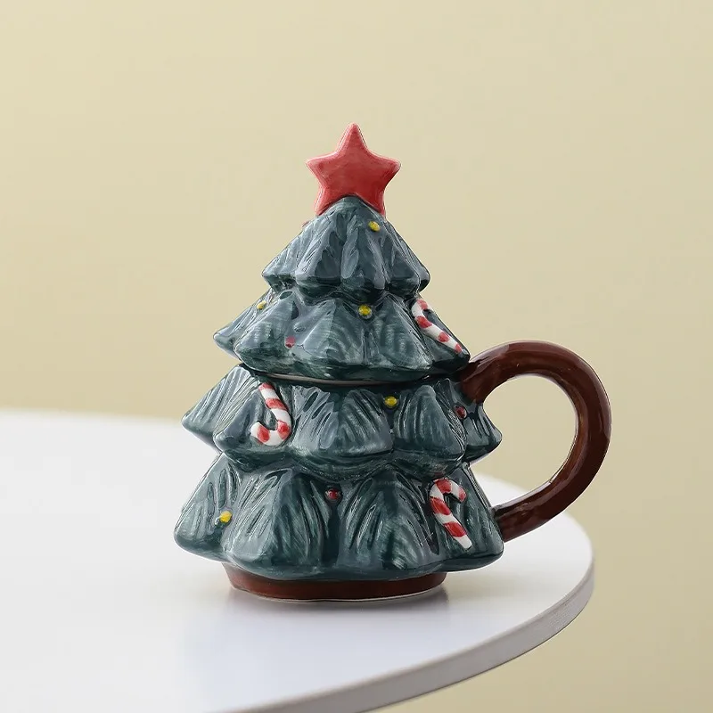 Ceramic Christmas Tree Mug, Children's Creative Small Gift for Girls To Give Valentine's Day Gift Cute and Small Designed Object