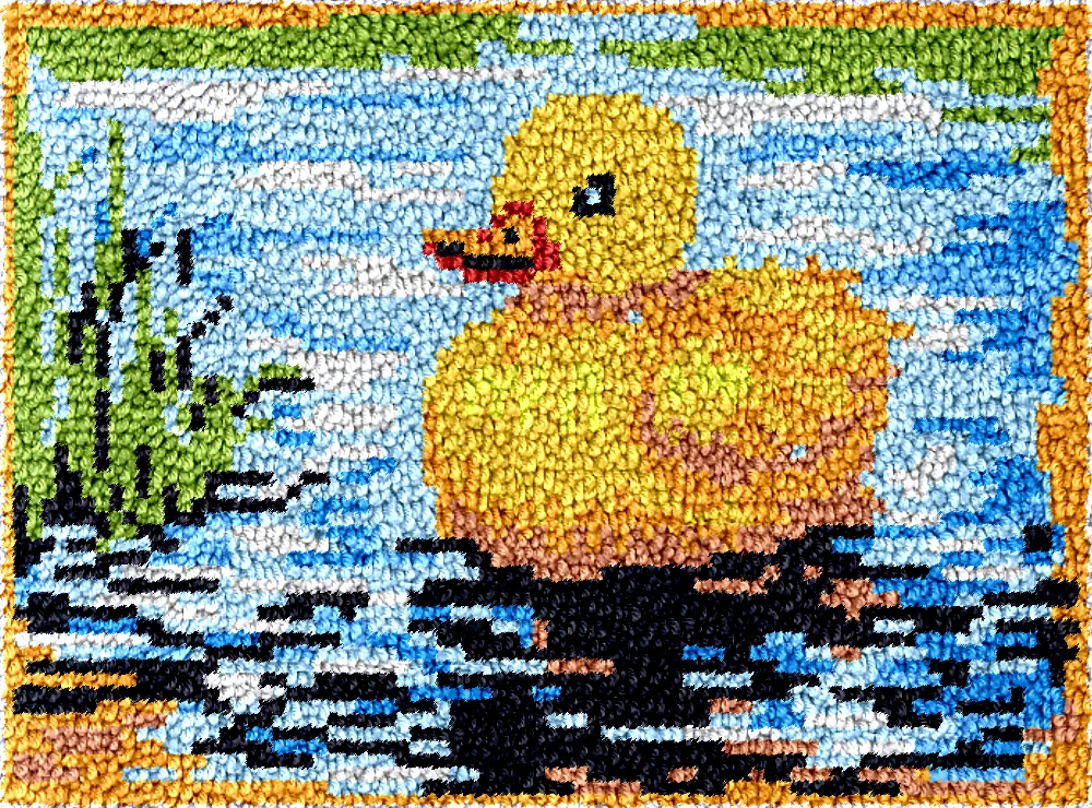 Duck DT2539 Embroidery Canvas Latch Hook Kits, Unfinished Acrylic Yarn, Embroidery Cushion, Cross Stitch Carpet