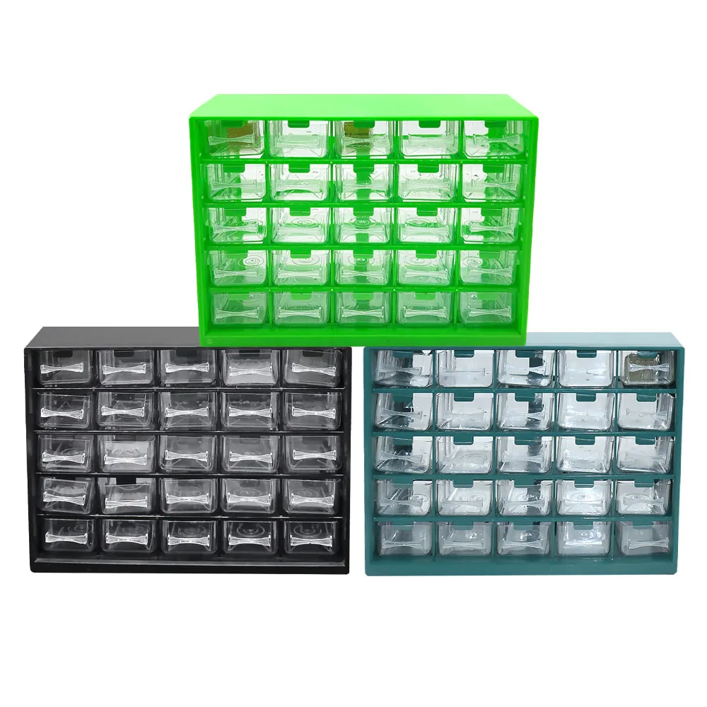 25 Multi-grid Drawer Parts Box Wall-mounted Screw Classification Component Box Tool Case electronic components Storage ToolBox 6