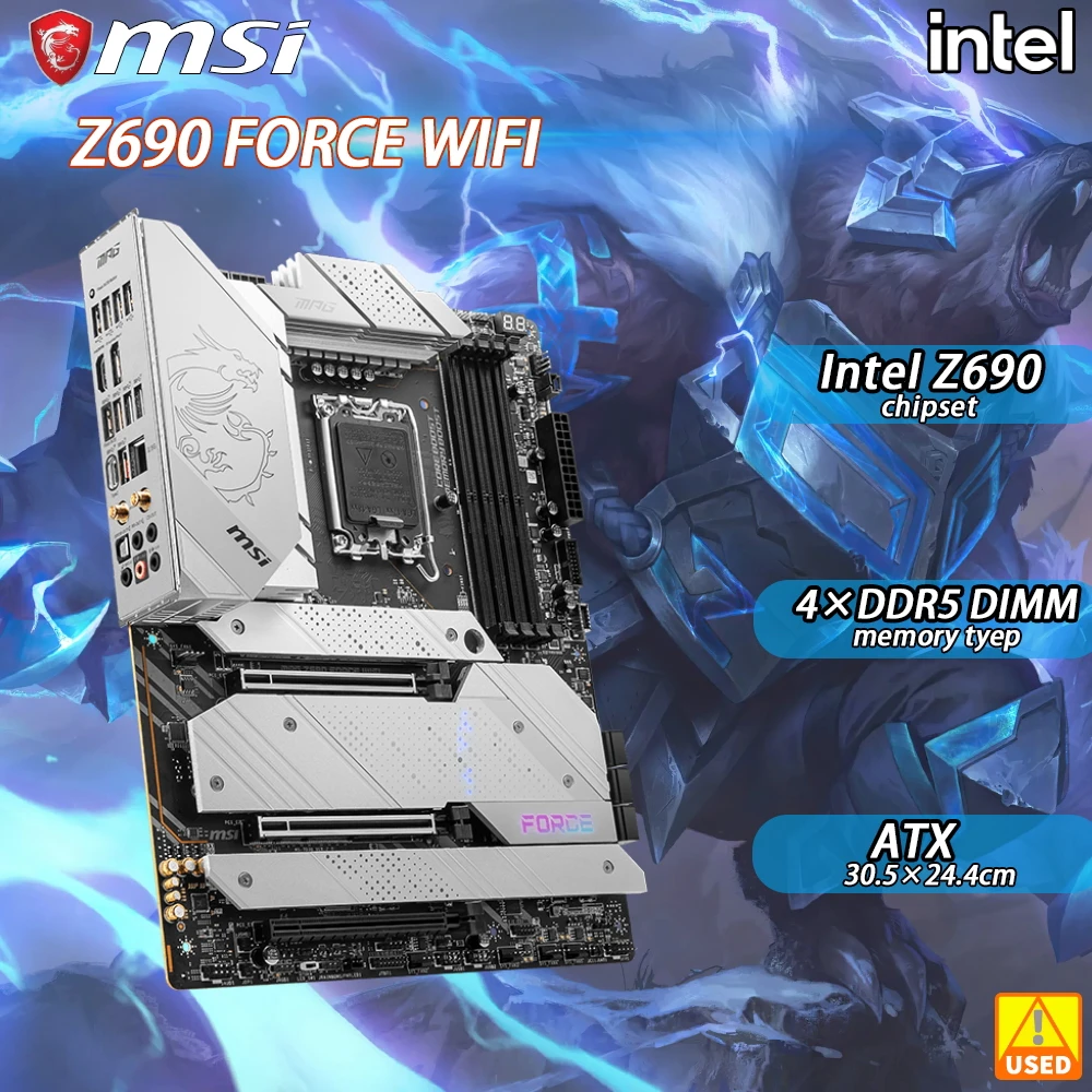 Scheda Madre Z690 Lga 1700 Mpg Z690 Force Wifi Chipset Intel Z690 Tecnologia Di Rete Lan Di Nuova Generazione Ddr5 128Gb 5Xm. 2 Pcie 5.0