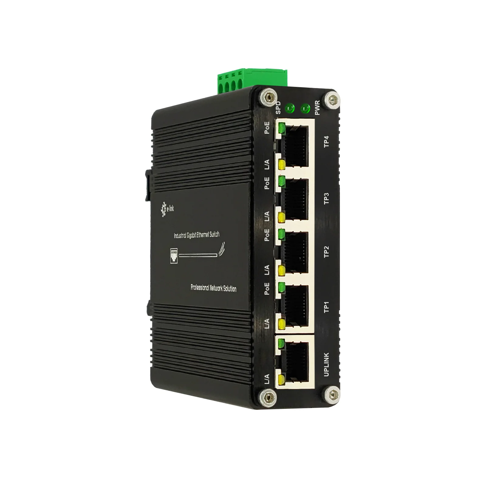 Industrial 5 Ports Gigabit Passive PoE Switch for 24V Output 4x10/100