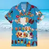 Summer Funny Ice Cream Graphic Party Shirts For Men 3D Hawaiian Cold Popsicle Print Beach Shirt Casual Vacation Ice cream Blouse 5