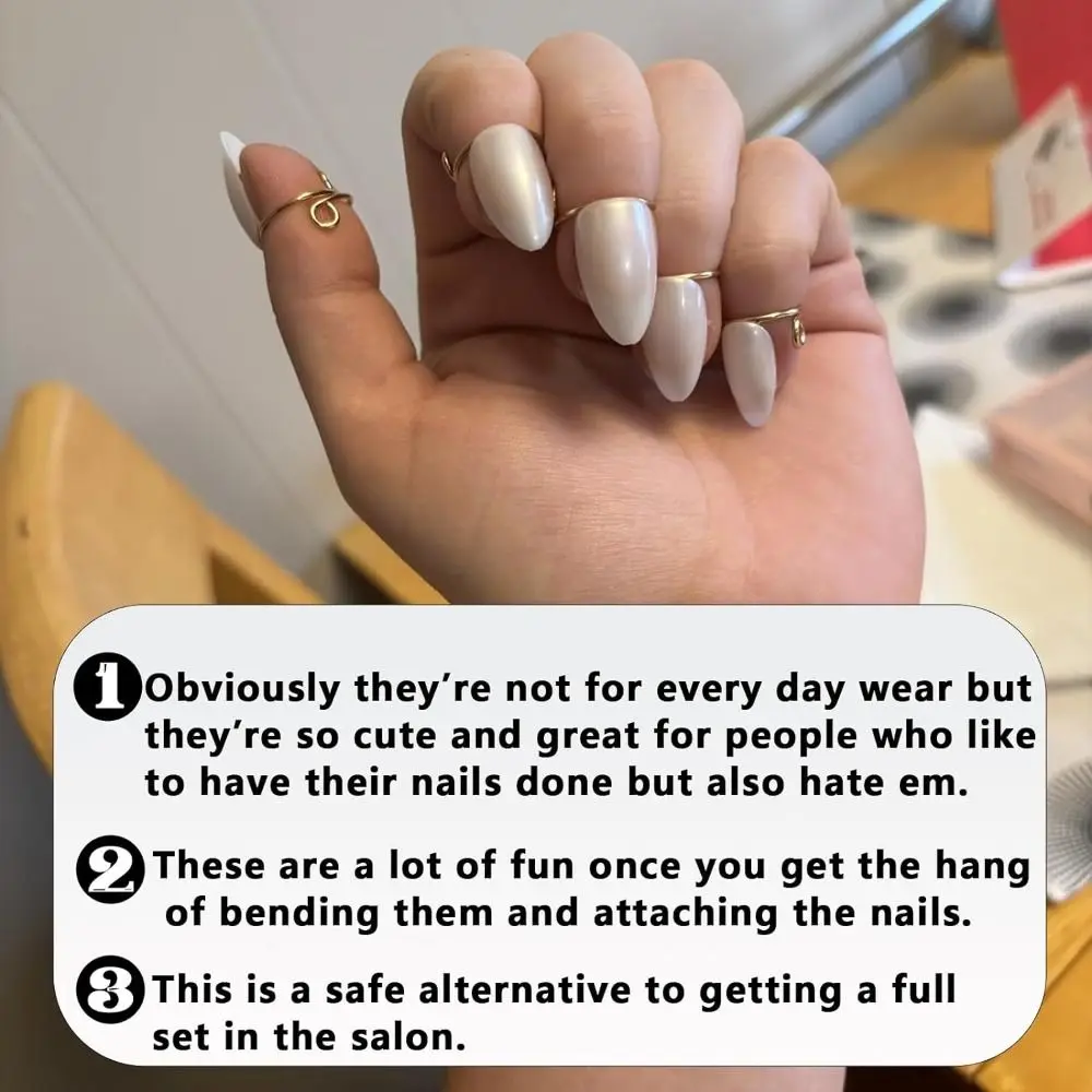 10Pcs Nail Rings Fingertip Nail Rings for False Nail Women Girls Phalanx Ring Adjustable Reusable Removable Nail Art Decoration