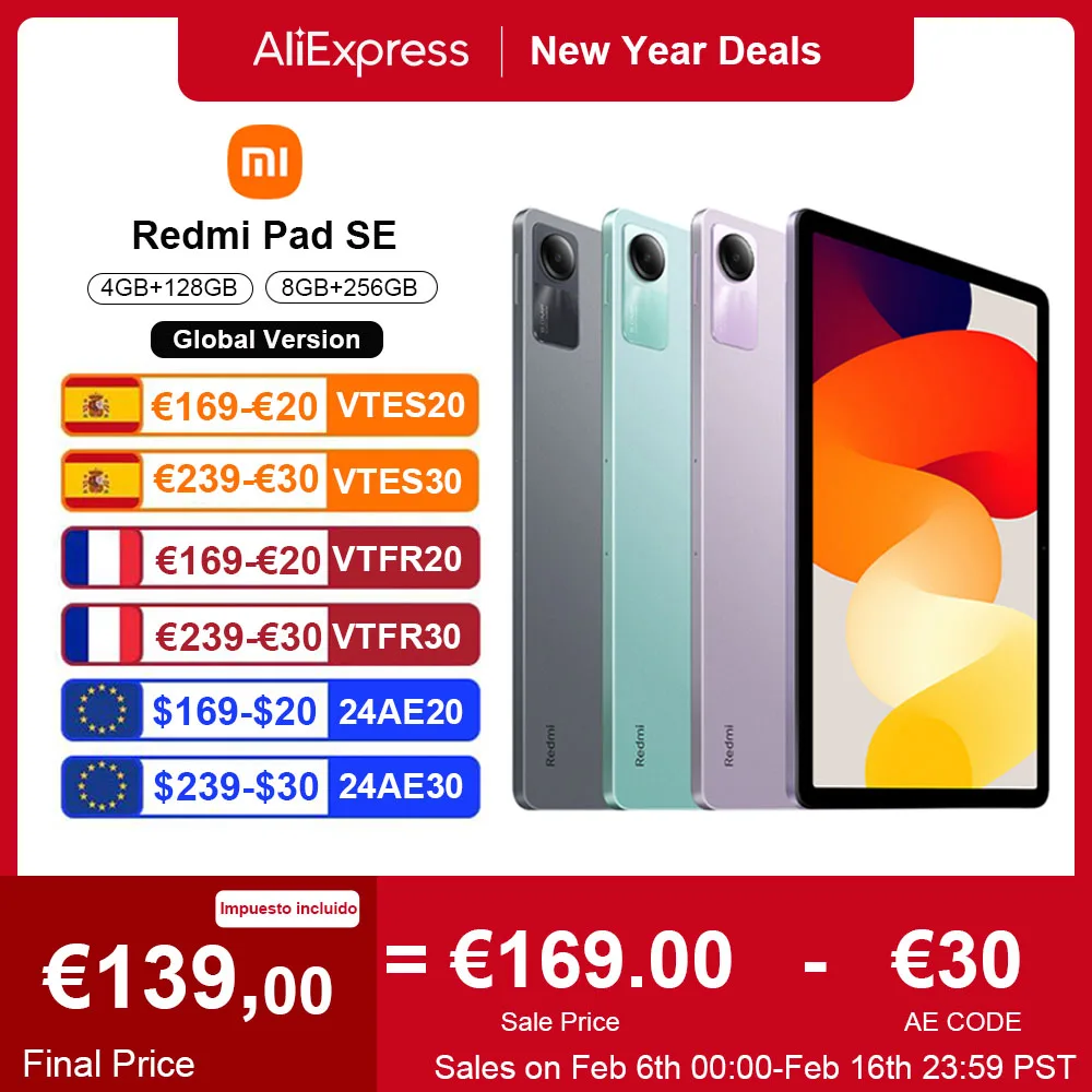 Versione Globale Xiaomi Redmi Pad Se Tablet 11 Pollici Fhd 90Hz Display Snapdragon 680 Piattaforma Mobile Batteria 8000Mah