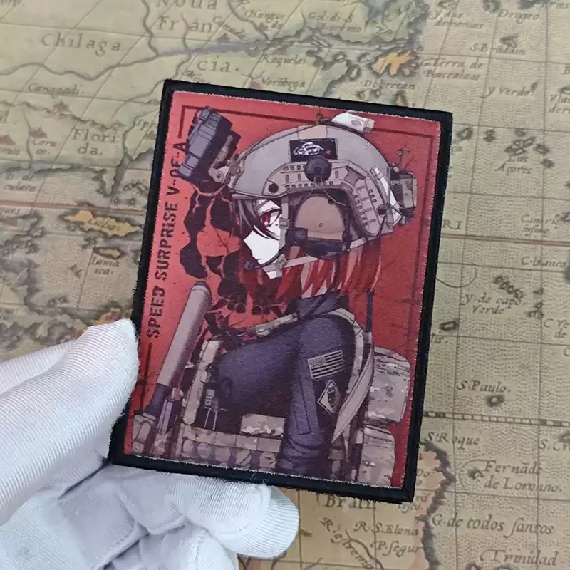 Zweidimensionale Super Elektromagnetische Pistole Taktische Moral Abzeichen Patches Gun Girl Misaka Mikoto Rucksack Haken & Schleife Abzeichen Aufkleber
