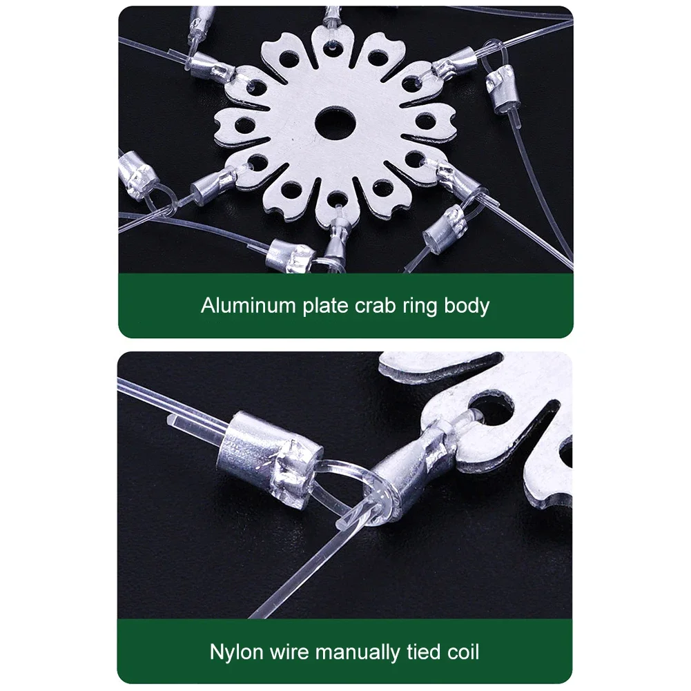 6/8 Rings Portable Crab Grabber Stainless Steel Shrimp Crab Cast Trap Ring Round Fishing Supplies