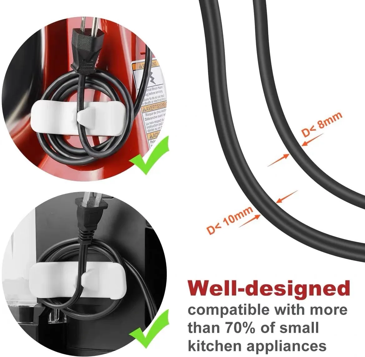  Cord Organizer for Appliances Self-Adhesive Cord Hider