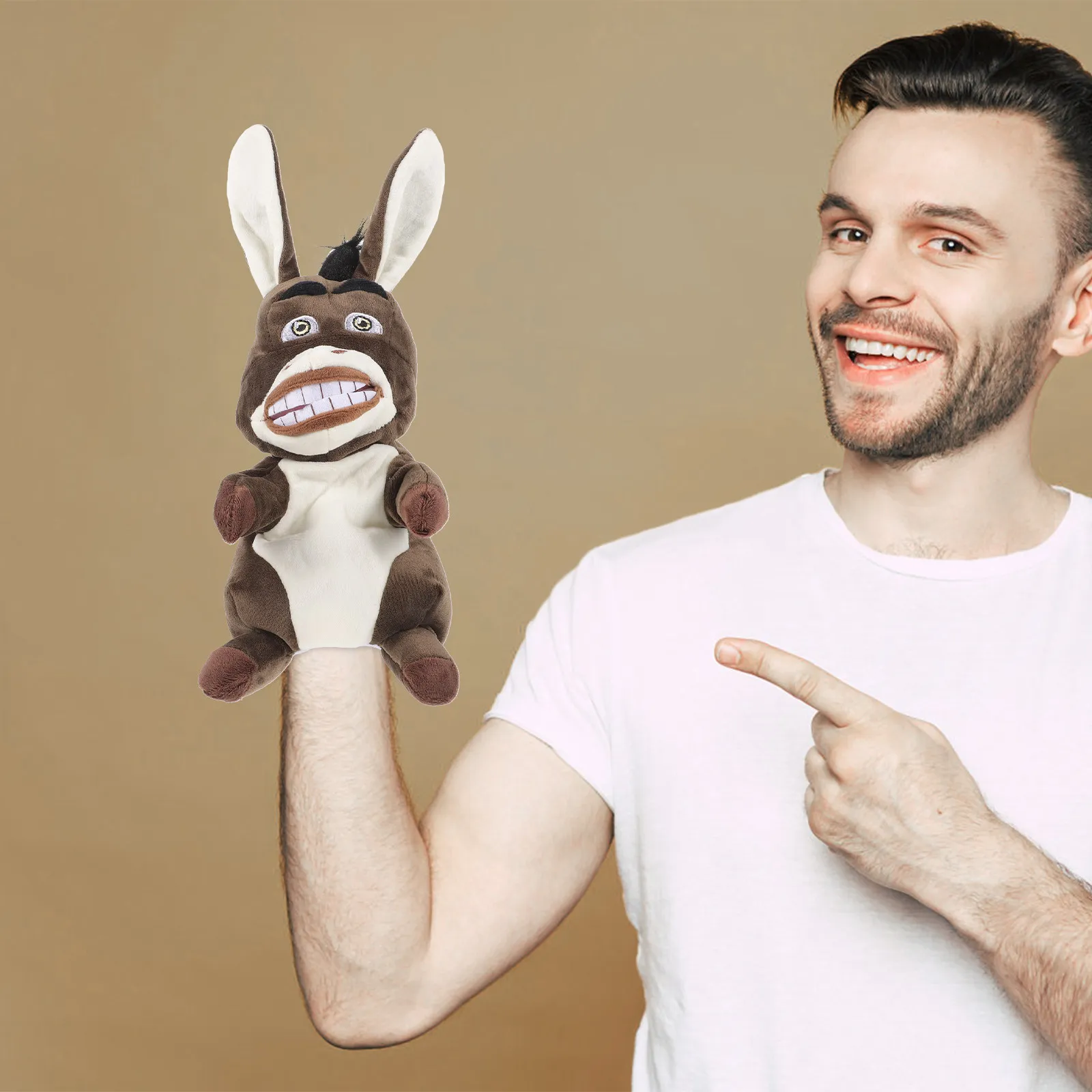 사랑스러운 당나귀 손인형 어린이를 위한 부드럽고 편안한 디자인 상상력 넘치는 놀이 취침 이야기 부모-자녀 상호애정