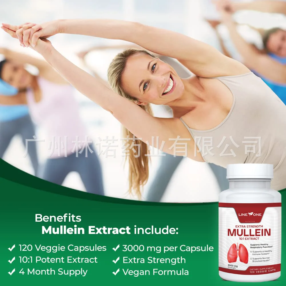 Natural Mullein Leaf Capsules Lung Cleanse 3000mg 60 Capsules