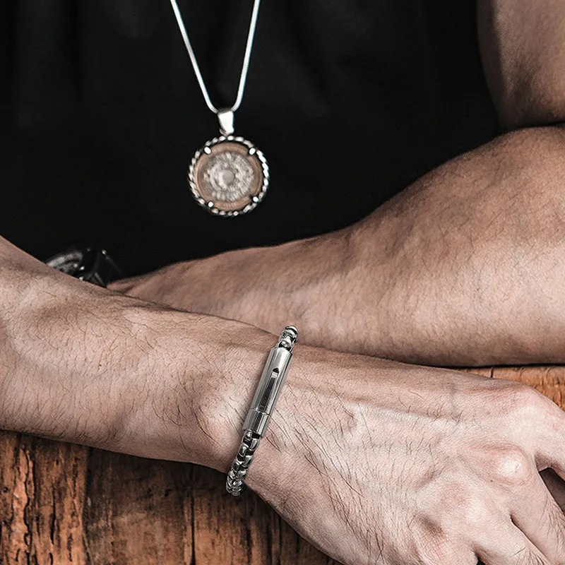 ブレスレット LC1347 SVOXD CZ ZORCVENS 6mm Wide Stainless Steel Link Box Chains Bracelets