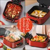 Multifunctionalhouseholdcookingpotelectrichotpot barbecuegrillingsteamingelectric cake pan stall deepening electriccooking pot 4