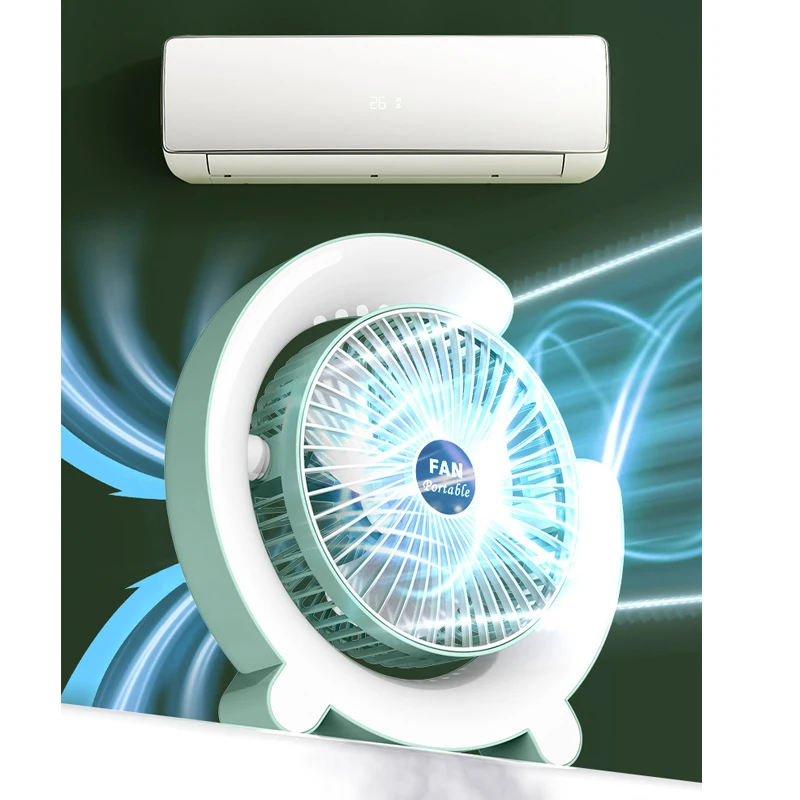 Desk Fan Portable USB Fan With LED Light Adjustable Cooling Mute 3 Speed Adjustment Ultra Quiet Suitable For Home Desk Offic