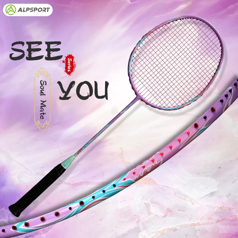 中級および上級者向けの完全なカーボンバドミントンラケット、alp dj