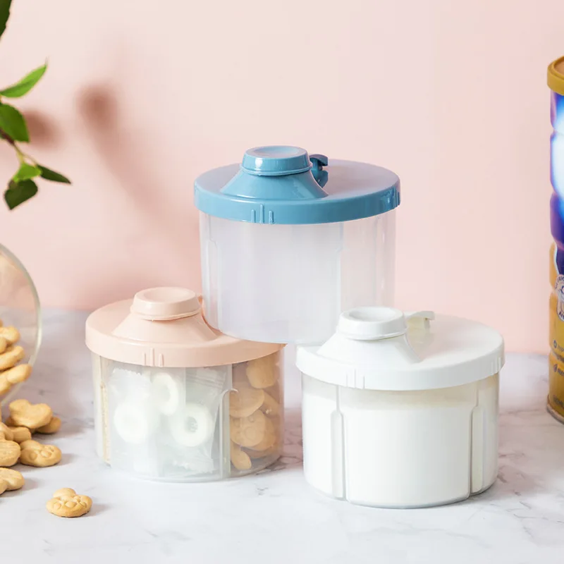 4 Compartments Baby Food Storage Box Portable Newborn Milk Powder Container Baby Stuff Infant Snacks Cups Formula Dispenser