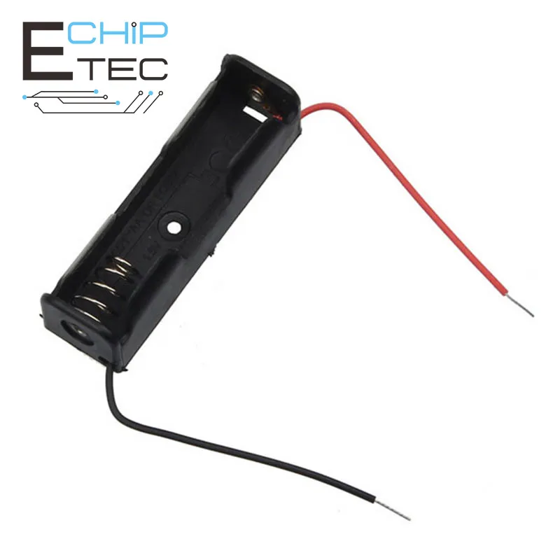 

Free shipping 1 Slots AA Battery Case Box Holder Storage Case with Lead Wire