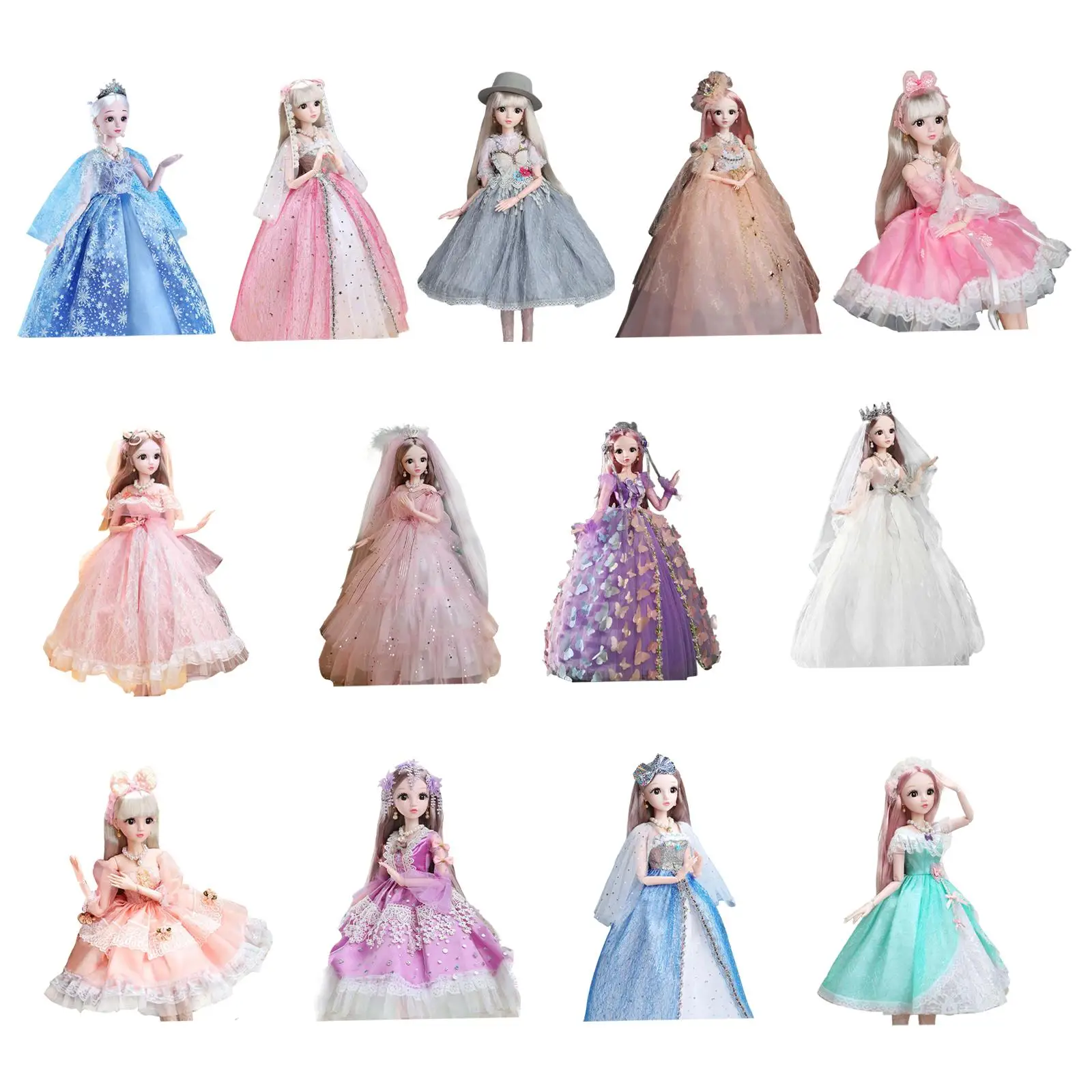 Fashion Doll with Clothes and Accessories Smooth Hair 60 cm Ball Jointed Doll for Tea Best Gift Collection Doll Playset