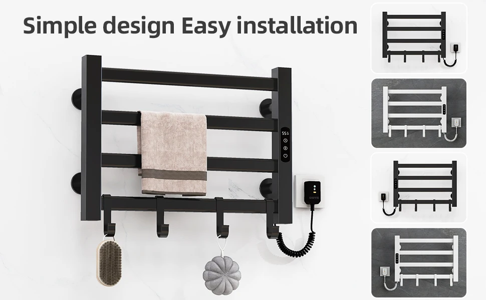 Description Picture 4 of itemElectric Heated Towel Rail Digital Display Temperature Control Towel Warmers Smart Bathroom Thermal Towel Heated Towel Rack G305