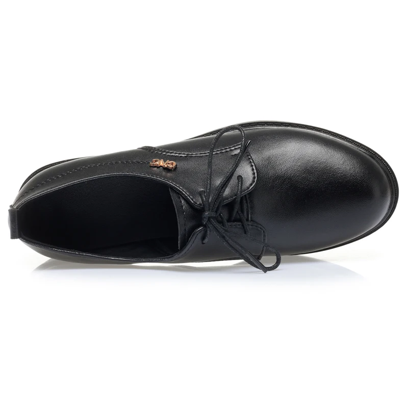 DIMANYU Dress Shoes Women's Genuine Leather 2024 Spring New Mid-heel Lace-up Women's Large Size Commuter Shoes For Women