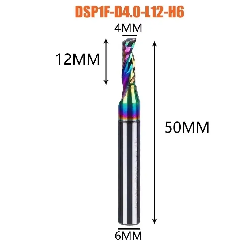 1pc AAAAA Single Flute Carbide Spiral End Mill 3.175,4,5,6mm Aluminum Milling Cutter Engraving Woodworking Acrylic DLC Coating image 16