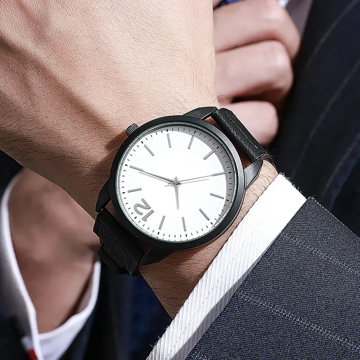 Couples Watch Set Black Minimalist Lightweight Luxurious