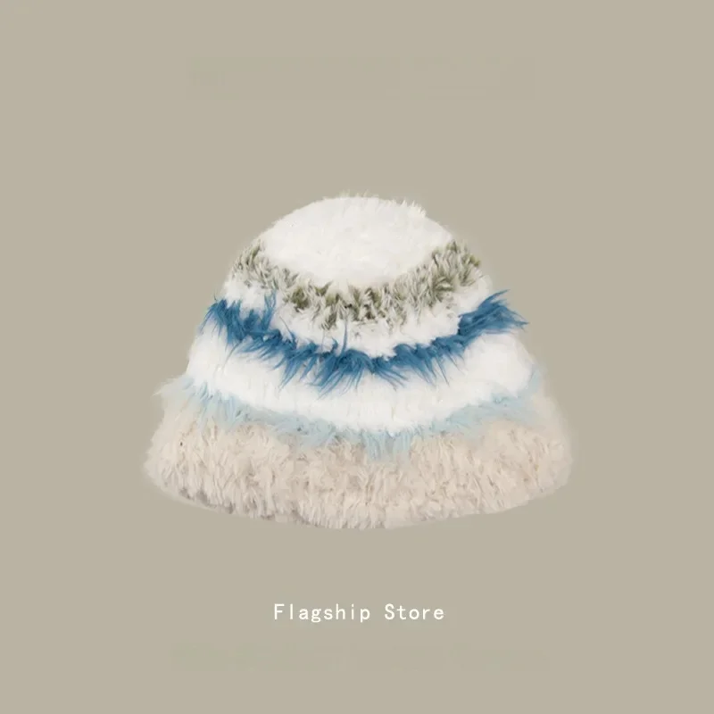 thumbnail image 1 of Gorro de punto de estilo japonés con orejas de conejo de colores, cálido, resistente al viento, para mujer, para otoño e invierno, para montar en motocicleta, 1 of 5