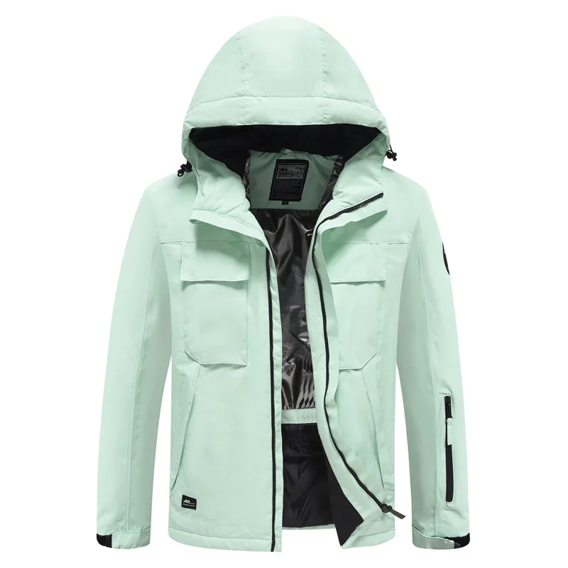 Waterproof Couple Unisex Leisure Snow Coat Outdoor Sports Warm Cotton Linning Breathable Warm Ski Jacket for Men and Women