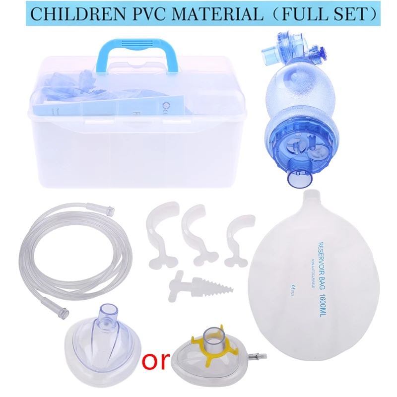 

Adults/Children/Infants Manual Resuscitator PVC Ambu Bag Oxygen Tube First Aid Kit Simple Breathing Apparatus Tools