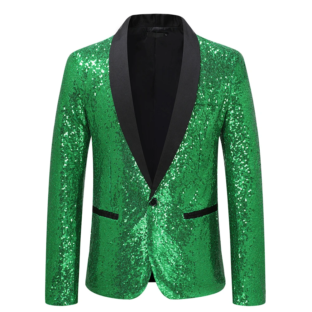 

Blazer Prom Suit Performance Dress Sequin Sequin Sexy Suit Shiny Slight Stretch V-Neck Acetate Fiber Comfy Fashion