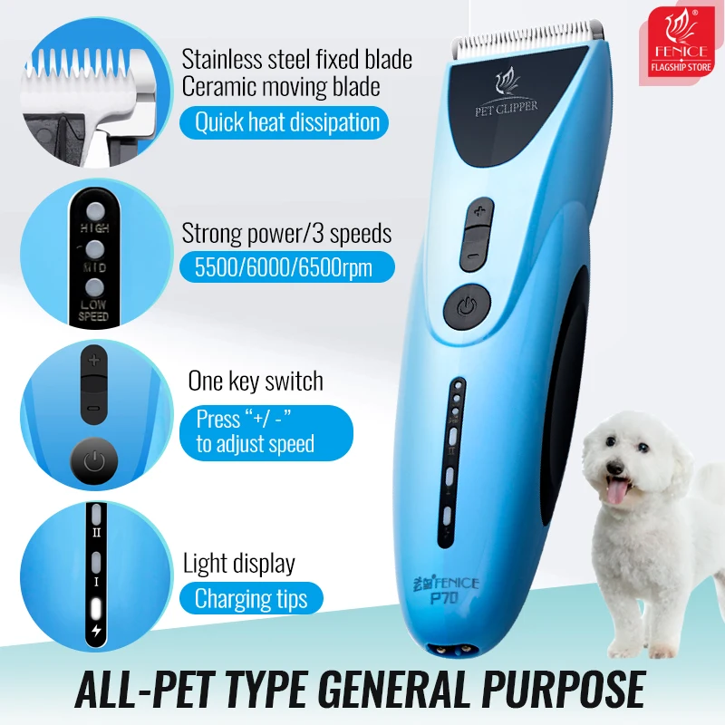 Fenice Dog Hair Clipper Electrical Hair Cutting Machine Grooming Pet Haircut Trimmer Shaver Set Pets Cordless Rechargeable pet clipper dog hair trimmer pet hair trimmer dog clipper