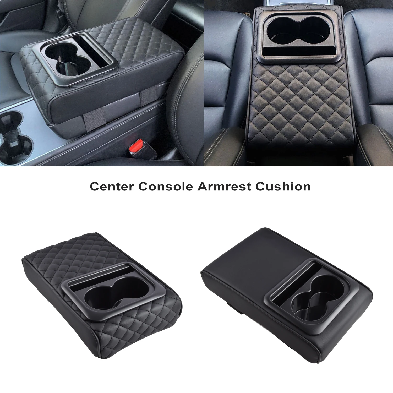 Автомобильная центральная консоль, подлокотник, Подушка с 2 держателями для чашек, подлокотник, портативный автомобильный подлокотник, подушка, наволочка, новинка