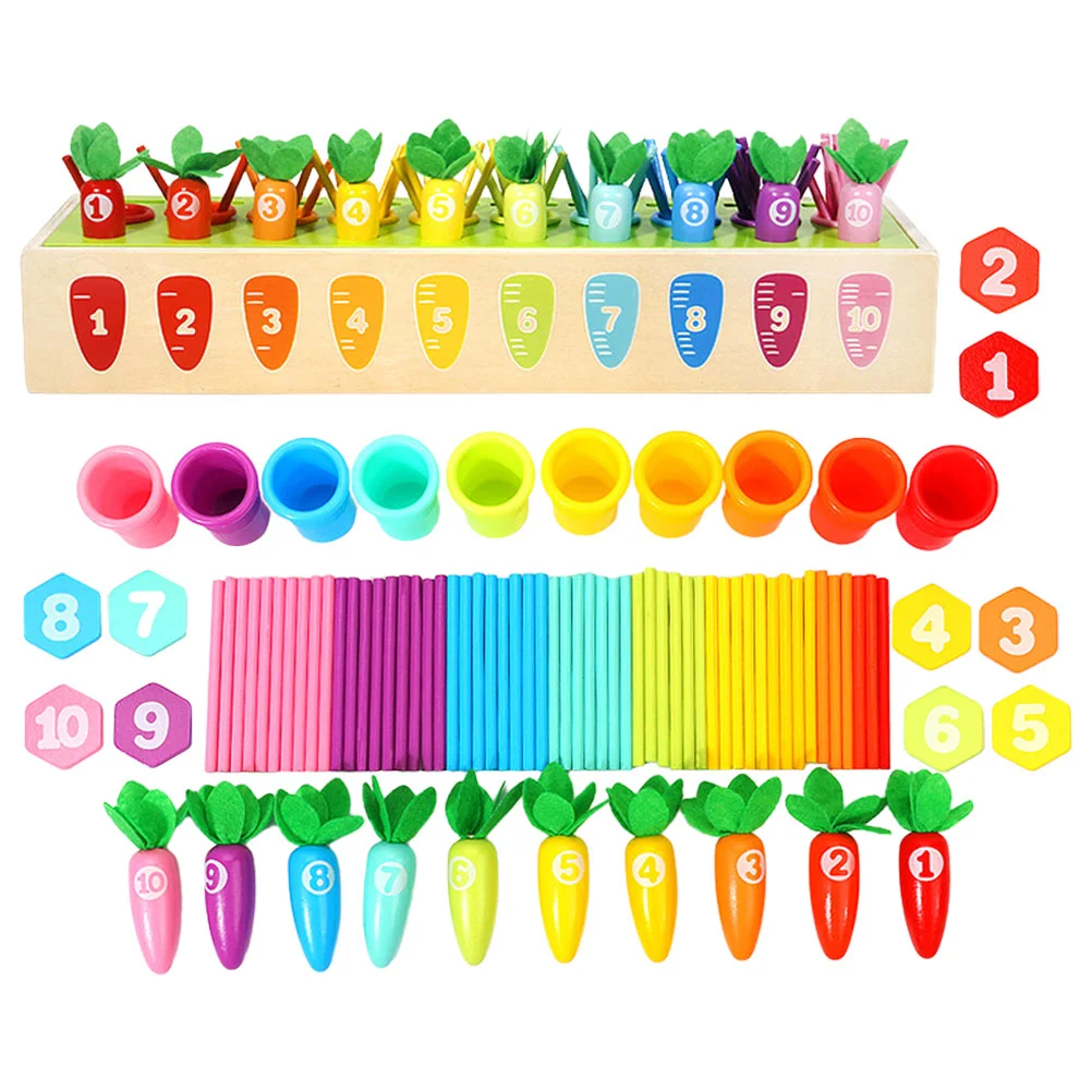 

Teaching Aids Building Blocks Toys for Toddler Kids Set Educational Children Learning Wooden Preschool Color Sorting