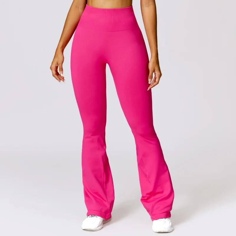 Wide Leg Tight Seamless Hip Lifting Yoga Flared Pants Belly Contracting High Waist Micro Pull Casual Sports Pants7502