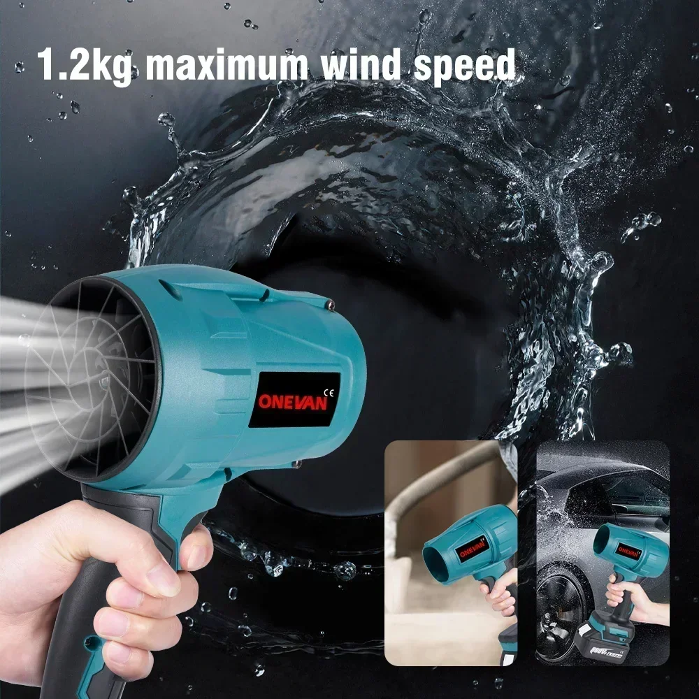 ONEVAN 2000W Brushless Electric Turbo Blower Jet Fan Violent Leaf Dust Snow  Blowing Car Dryer Tool For Makita 18V Battery Pin - AliExpress