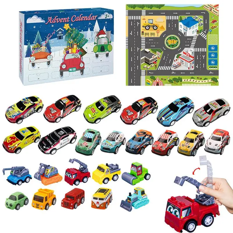 

2023 24pcs Different Christmas Car Countdown Calendar Toys Kids Boys Advent Christmas Advent Calendar Kid Boy Christmas Gift