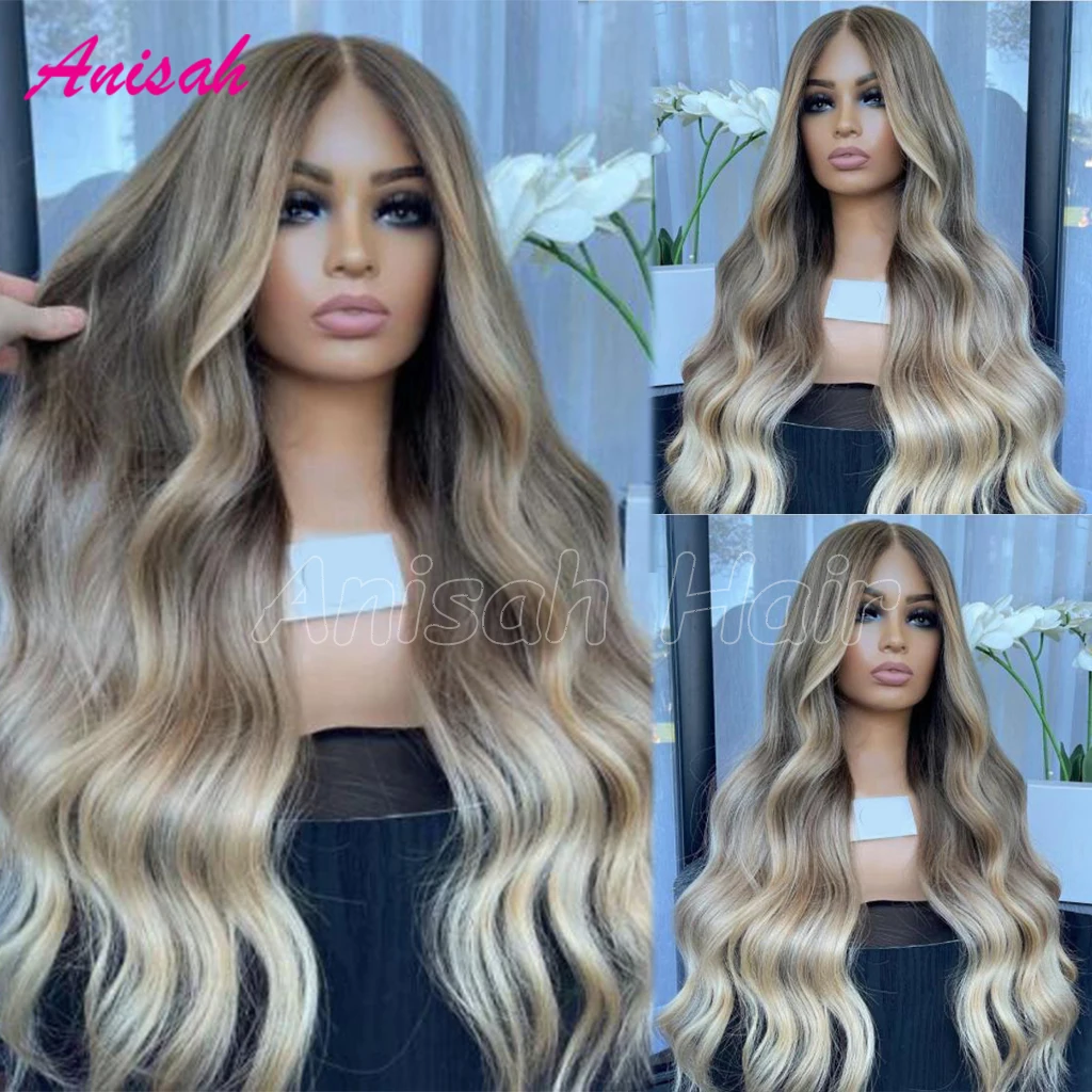 

Blonde Highlights Human Hair Wigs for Women Hd Transparent Lace Frontal Wig Natural Wave Glueless Wigs Human Hair Preplucked