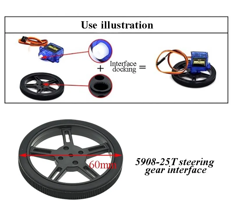 5908 Silikon reifen kompatibler Roboter Smart Car 360 Grad 9g Lenkung SG90 TT Motor – Detail 2