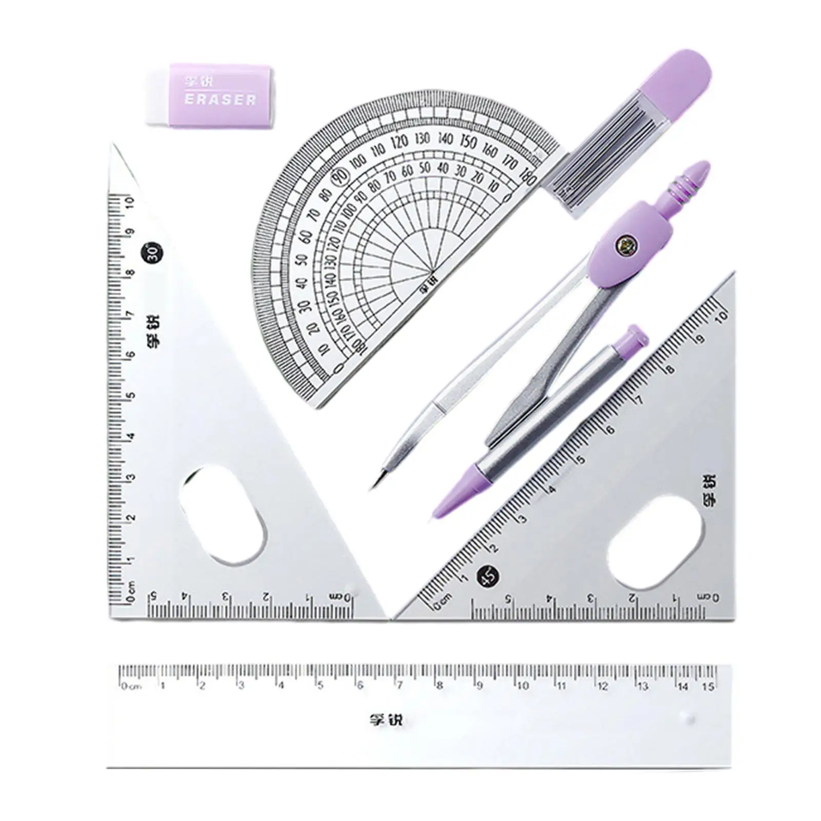 Math Geometry Set with Storage Case Portable for Adults Engineering Drawings