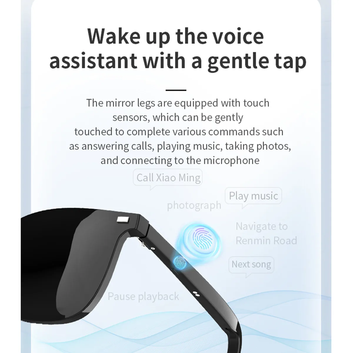 Smart Translate Glasses for Man Wake Up Voice Assistant UV Protect Smart Sunglasses Artificial Intelligence for Travel Study