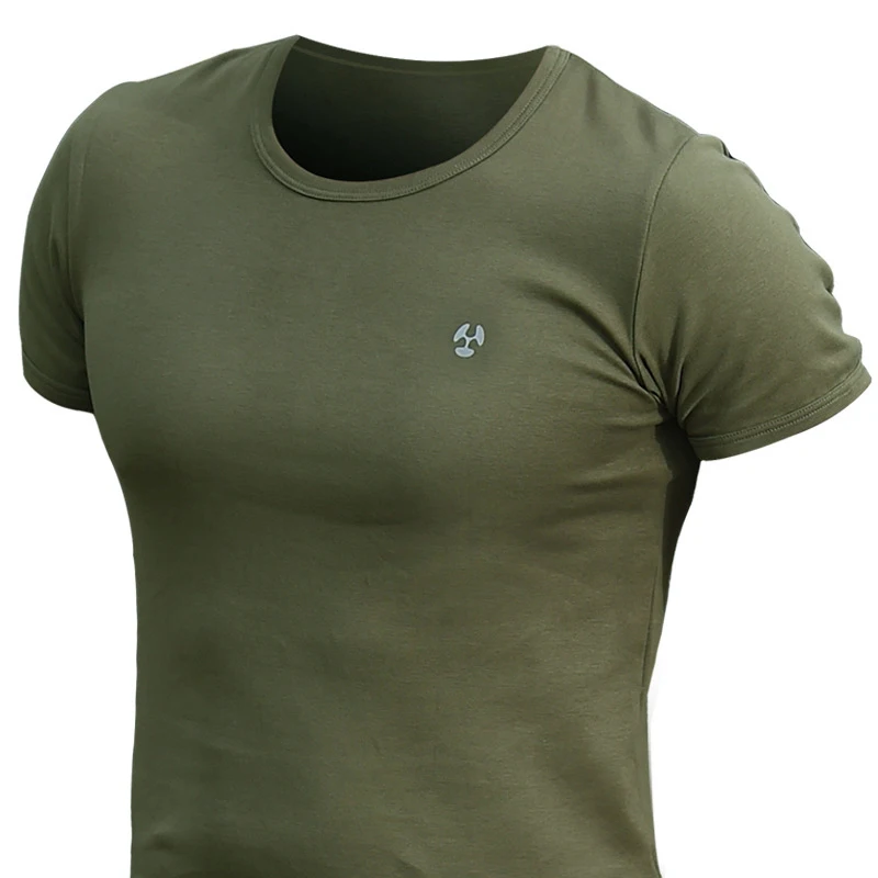 T-shirt manches courtes col rond, slim, en coton, à séchage rapide, pour  airsoft, 3108