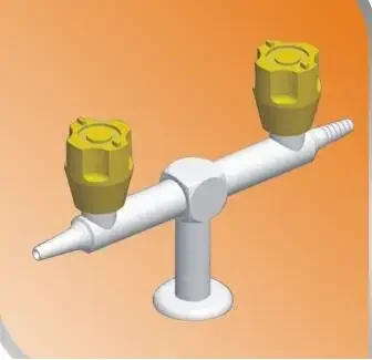 Vidric 1/2/3/4 Ways Laboratory vertical wall type gas cock faucet brass , fume hood remote control plug valve supply tap