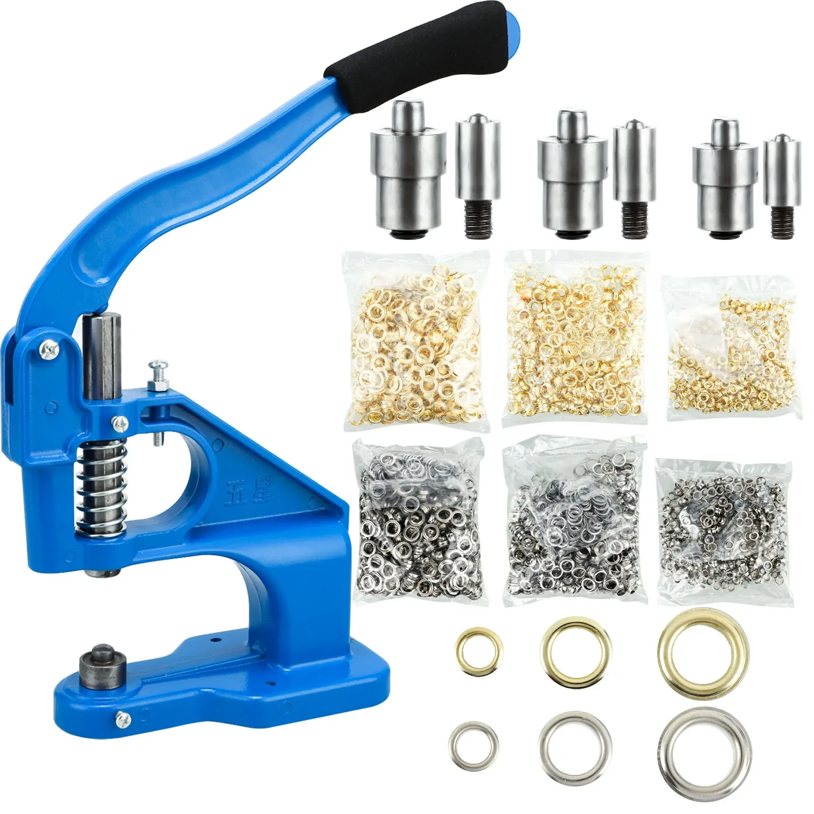 

Metal Eyelets Hand Punch Press Button Machine For Canvas Grommet Diy Rivet Manual Snap Press for Eyelet Mould Tool Hand Craft