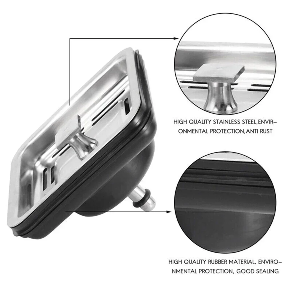 Prevents Leakage Durablity Stainless Steel Square Sink Strainer Plug Kitchen Sink Drain Mesh Stopper Easy Installation 8.5x8.5cm