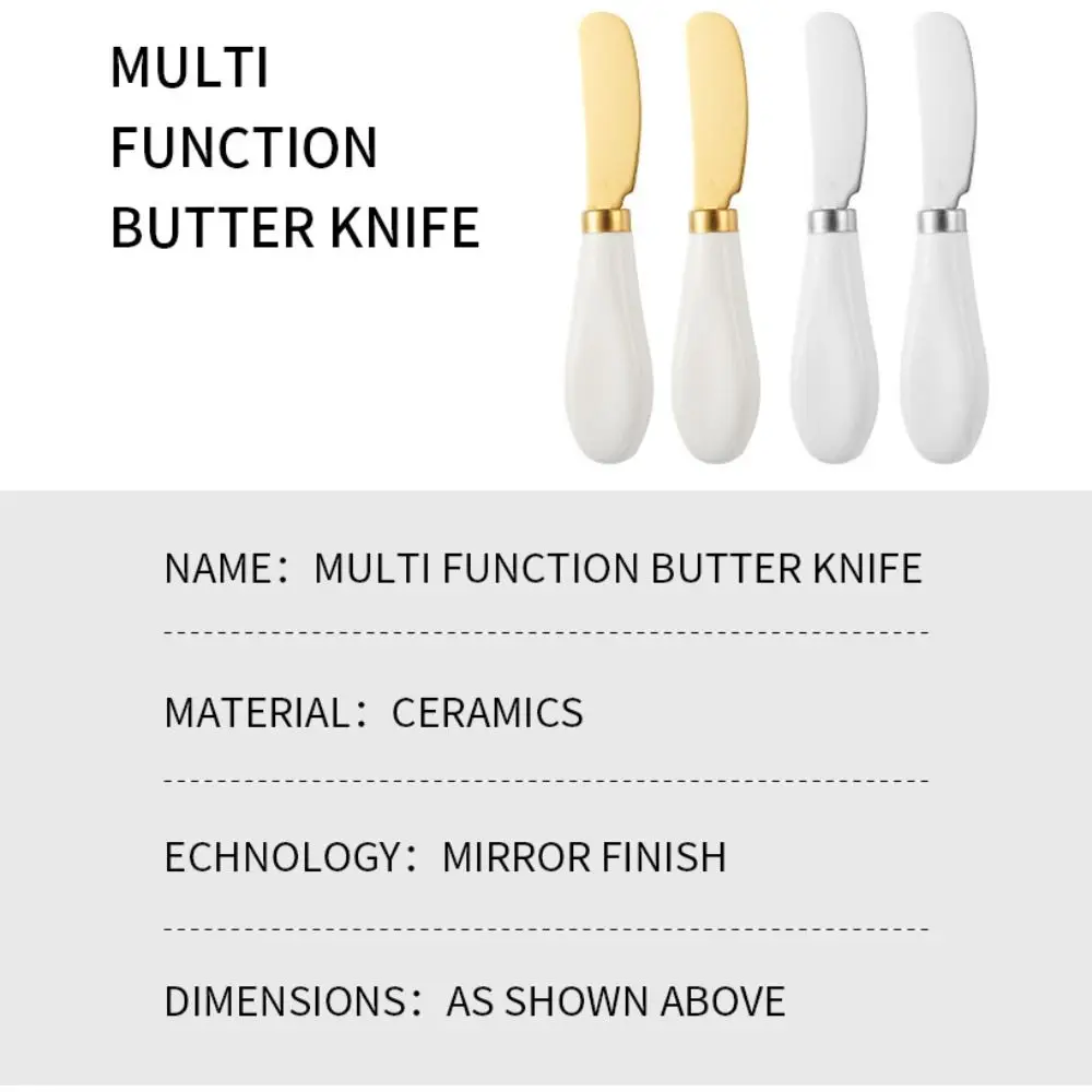 New Stainless Steel Cheese Knife Wipe Cream Bread Jam Dessert Knife Ceramic Handle Butter Canteen cheese knives set