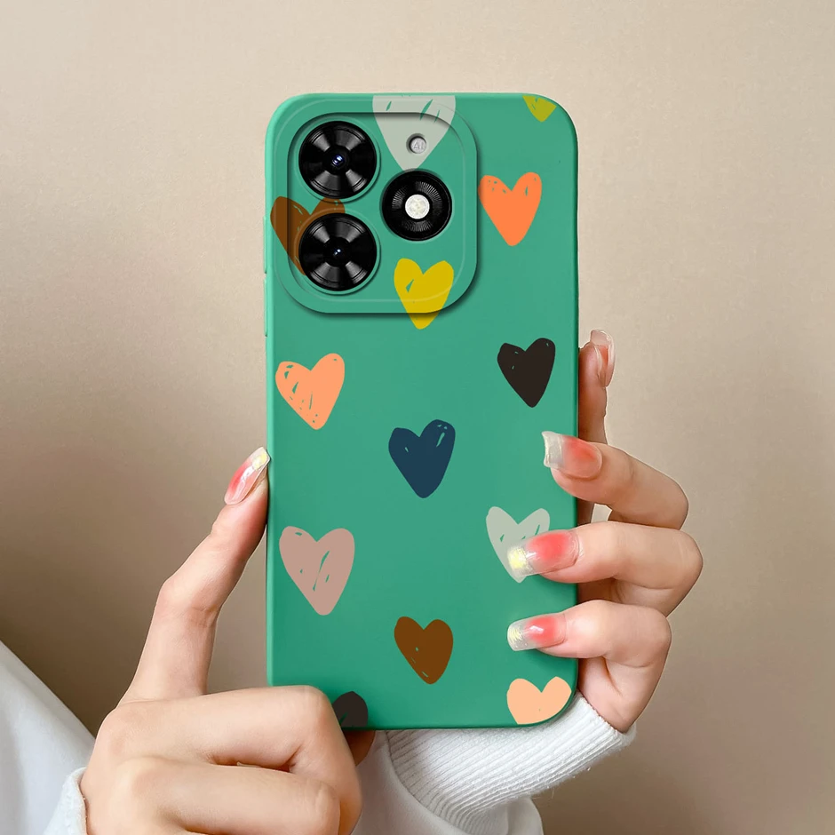 Cute Love Heart Cartoon Style Liquid Silicone Phone Case - New Design