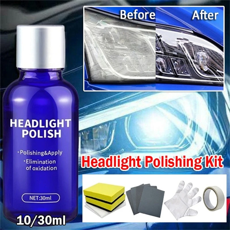 10/30 Ml Car Headlight Restoration Polishing Tool Kit Car Headlamp Lens Restorer Liquid Car