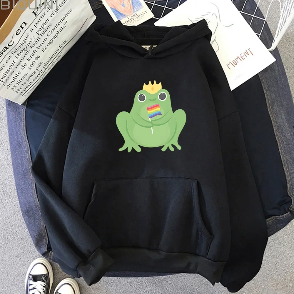 

Young Royals Cute Frog Hoodies Cartoon Anime Manga Sweatshirts Pocket Unisex Winter Clothes Y2k Tops Male Fleece Clothing Casual