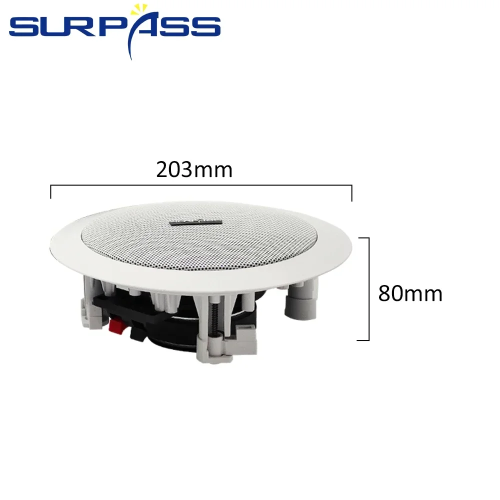 5inch 20W Coaxial Ceiling Speaker PA System Home Passive In-ceiling Loudspeaker HiFi Background Music Speakers Bathroom Kitchen